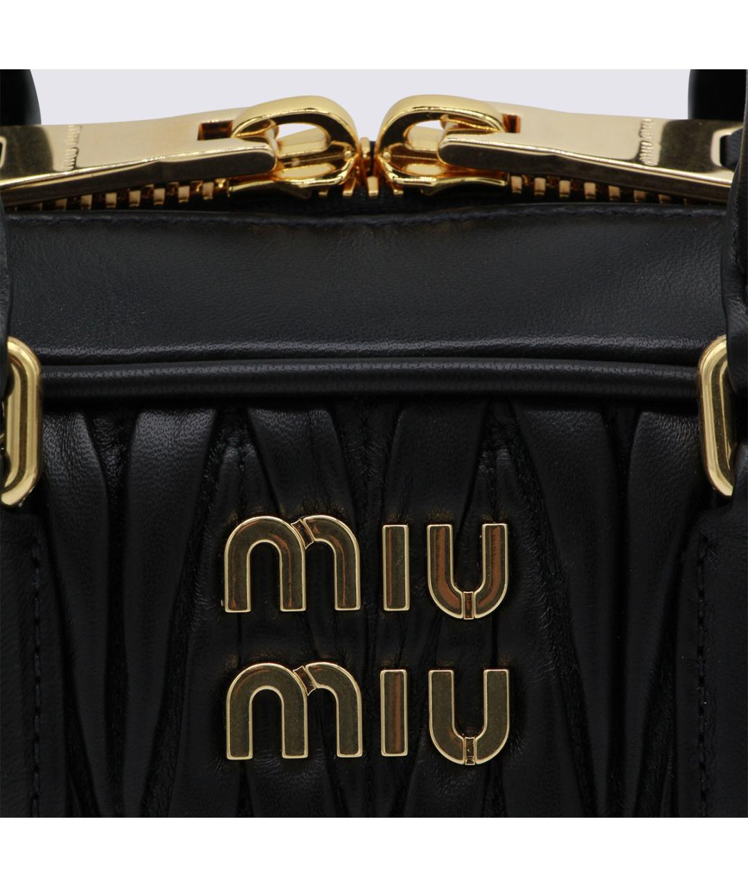 MIU MIU Черная кожаная сумка с короткими ручками, фото 4