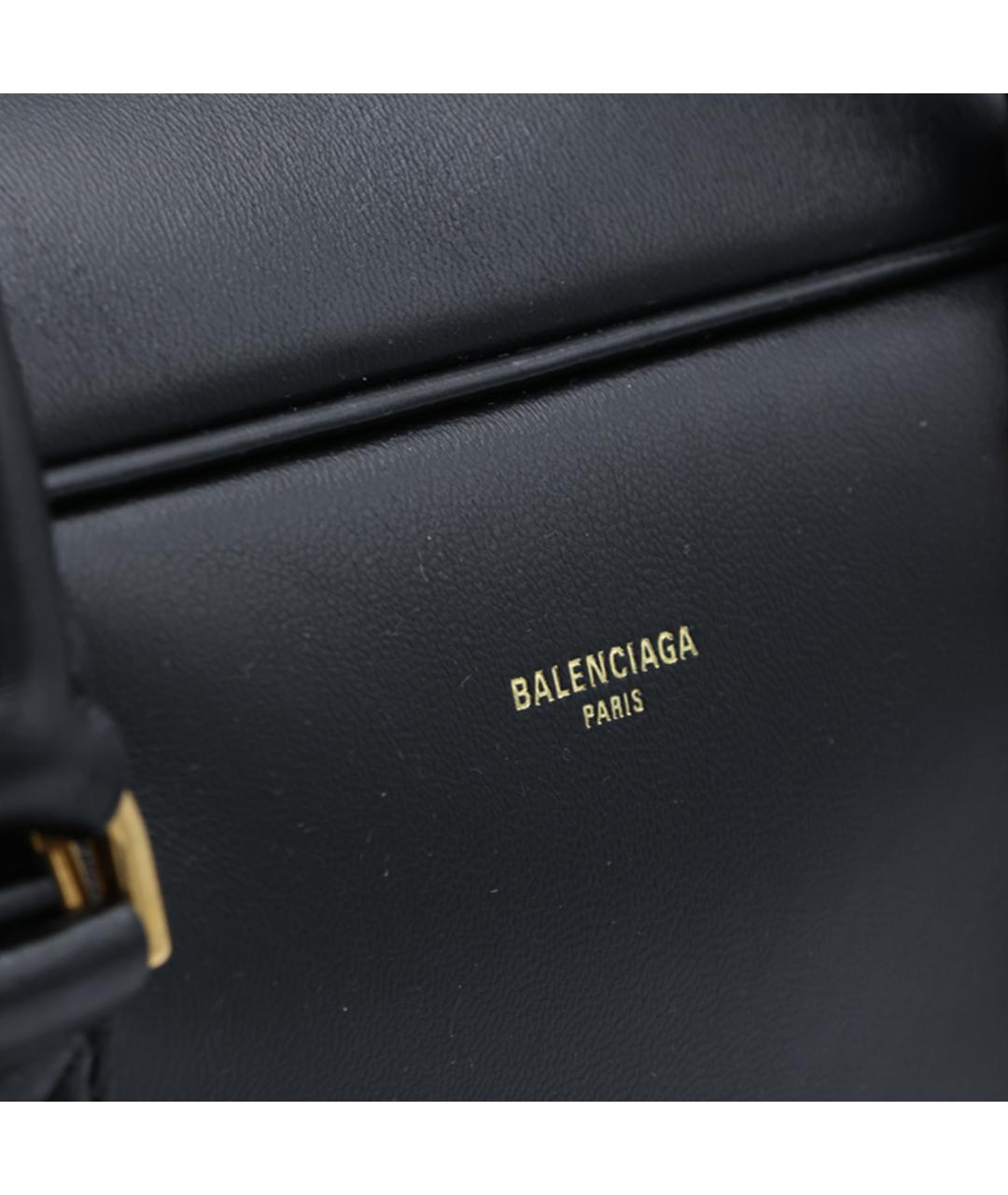 BALENCIAGA Черная кожаная сумка тоут, фото 4