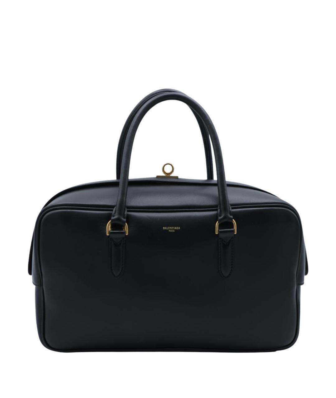 BALENCIAGA Черная кожаная сумка тоут, фото 1
