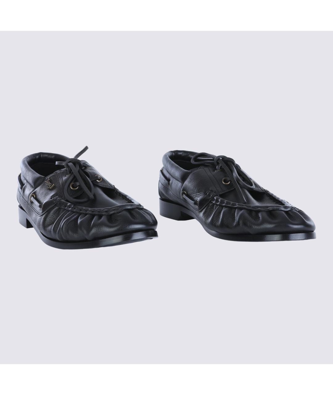 SAINT LAURENT Черные кожаные лоферы, фото 2