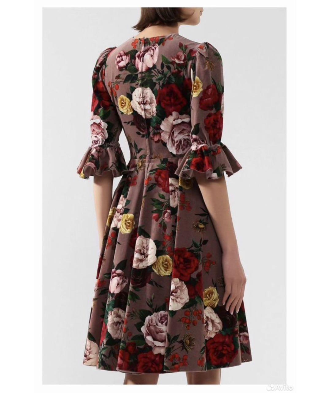 DOLCE&GABBANA Мульти хлопковое вечернее платье, фото 4