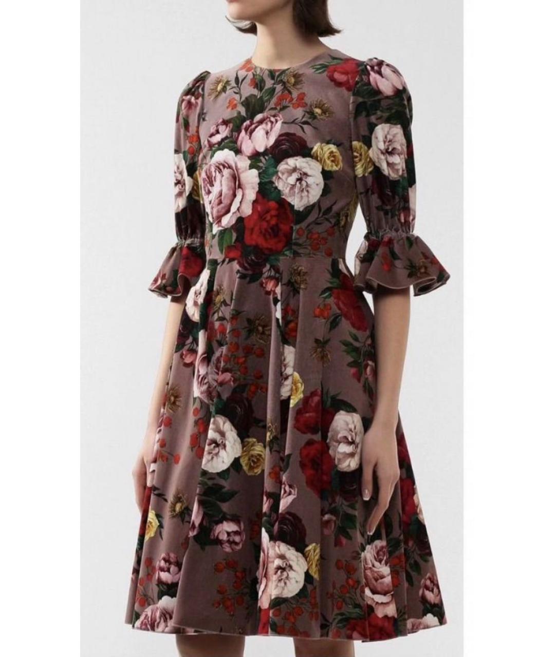 DOLCE&GABBANA Мульти хлопковое вечернее платье, фото 9
