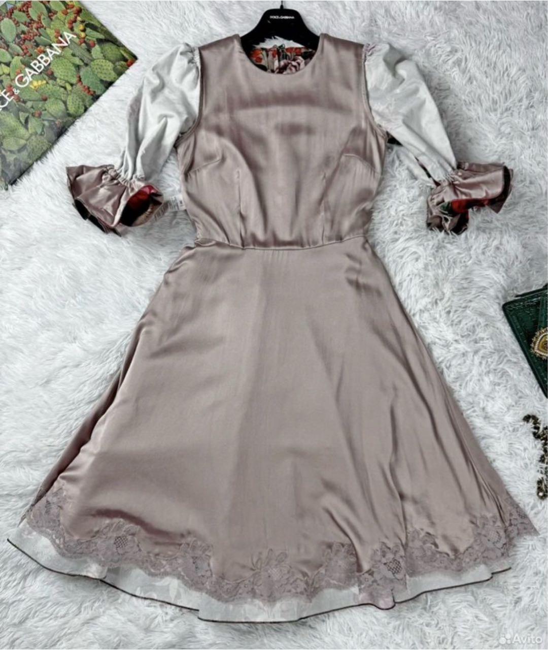 DOLCE&GABBANA Мульти хлопковое вечернее платье, фото 7