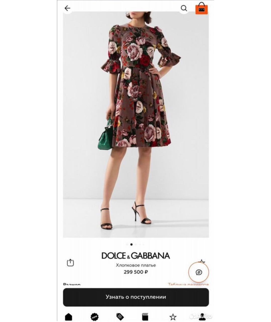 DOLCE&GABBANA Мульти хлопковое вечернее платье, фото 5