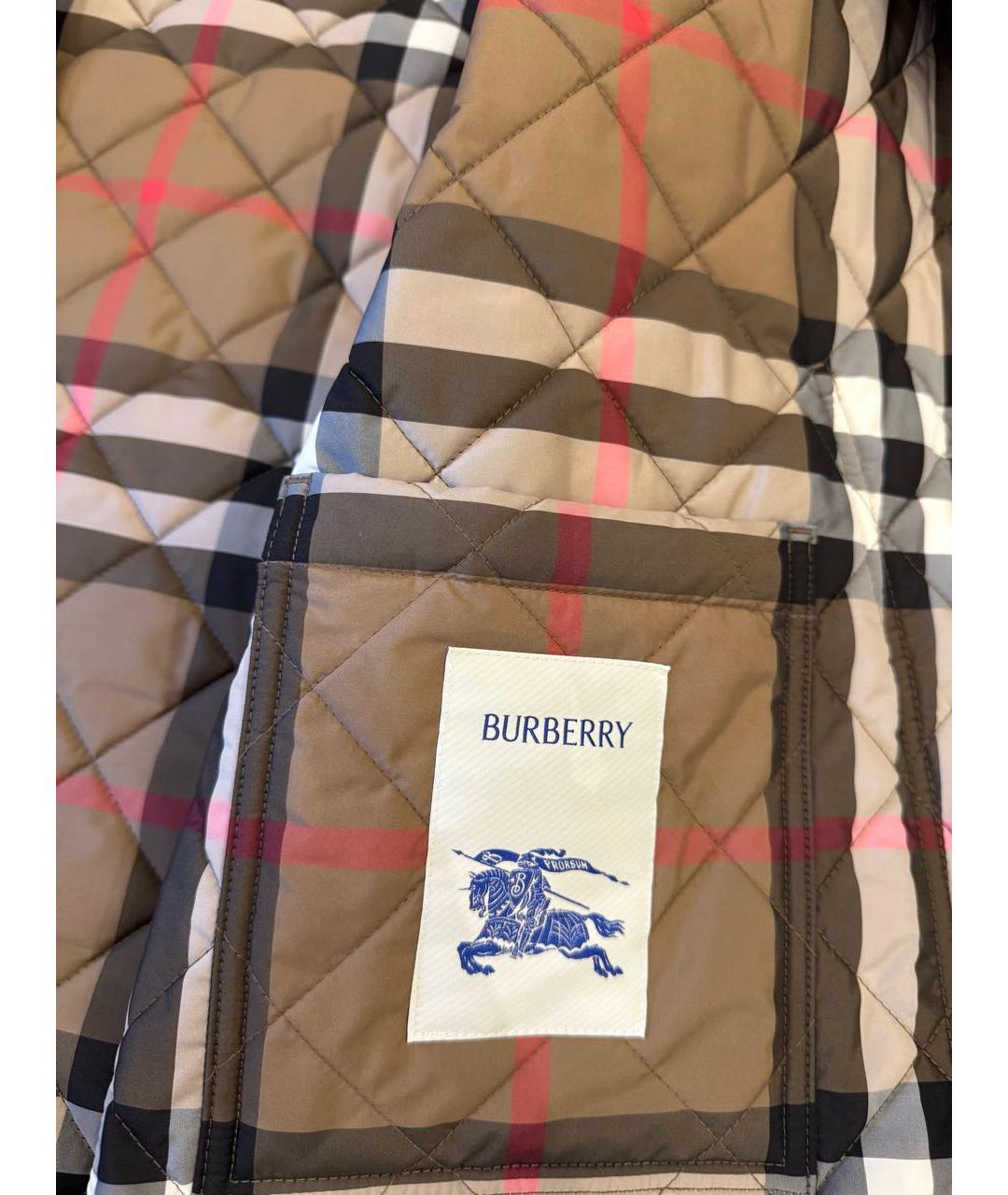 BURBERRY Темно-синяя полиэстеровая куртка, фото 4