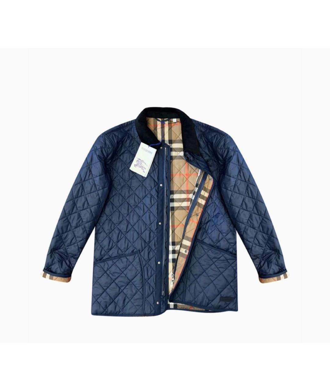BURBERRY Темно-синяя полиэстеровая куртка, фото 9