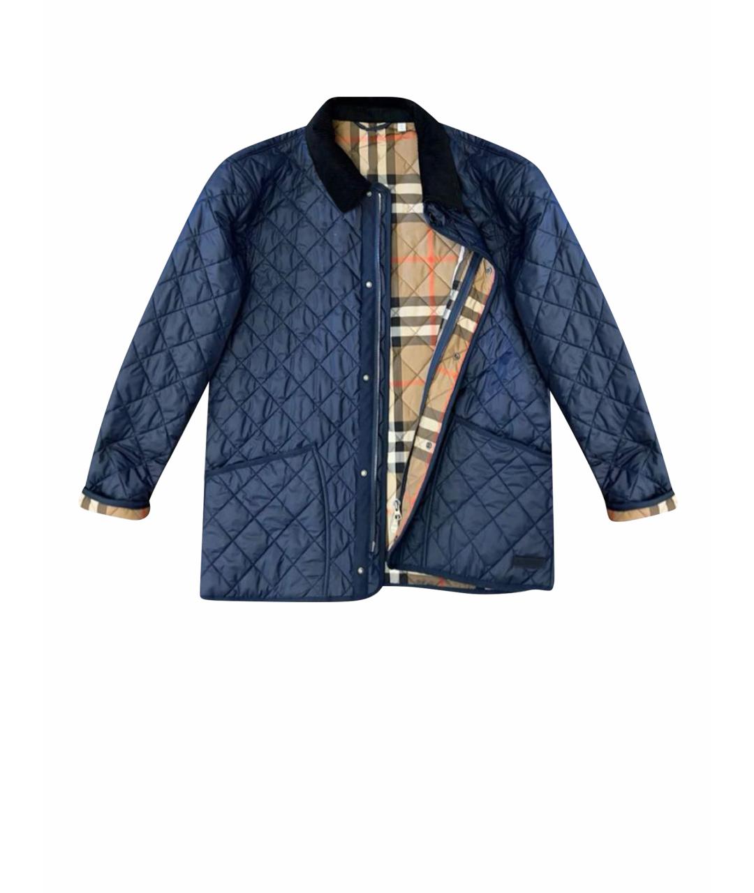 BURBERRY Темно-синяя полиэстеровая куртка, фото 10