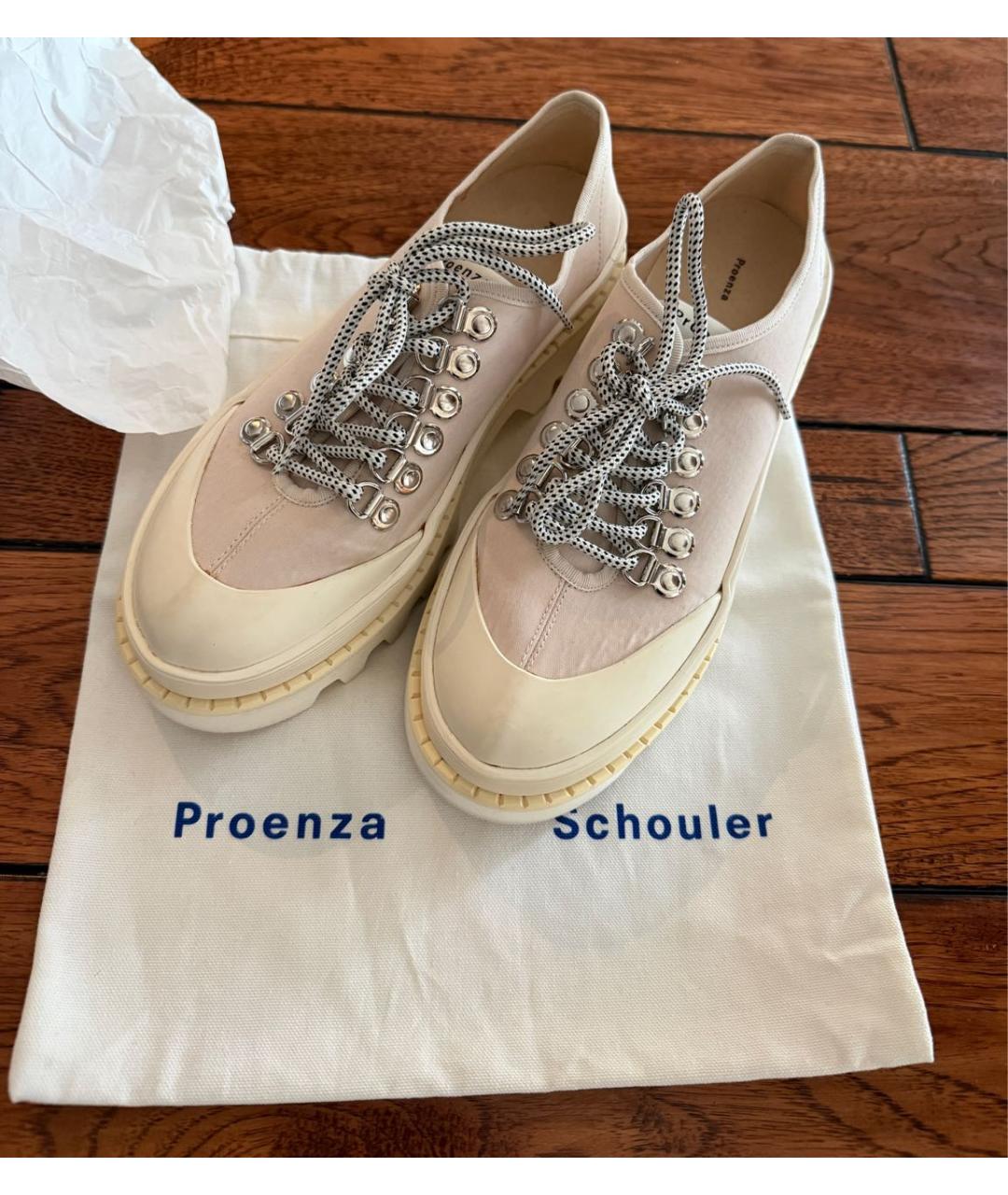 PROENZA SCHOULER Бежевые текстильные ботинки, фото 4