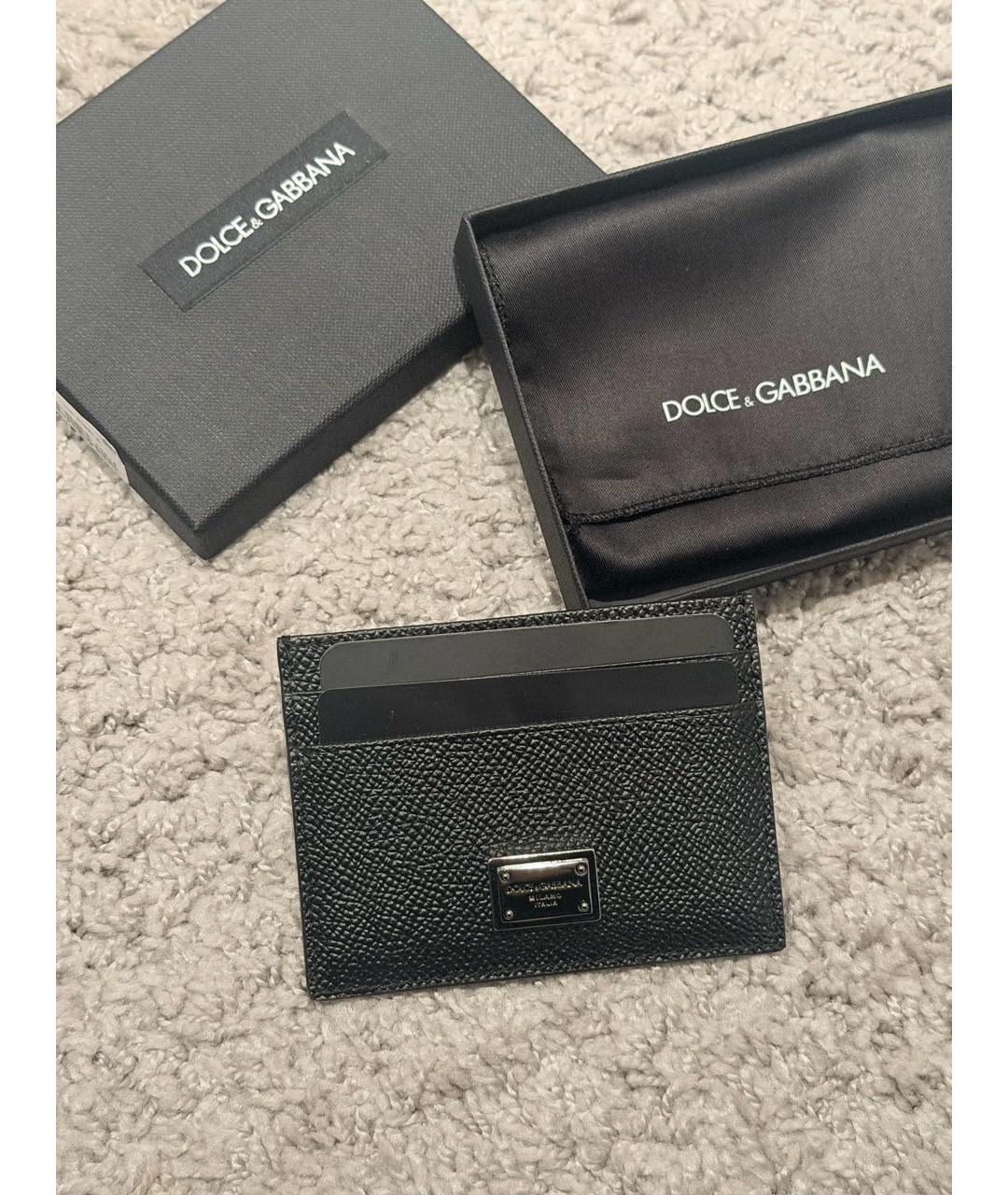 DOLCE&GABBANA Черный кожаный кардхолдер, фото 5
