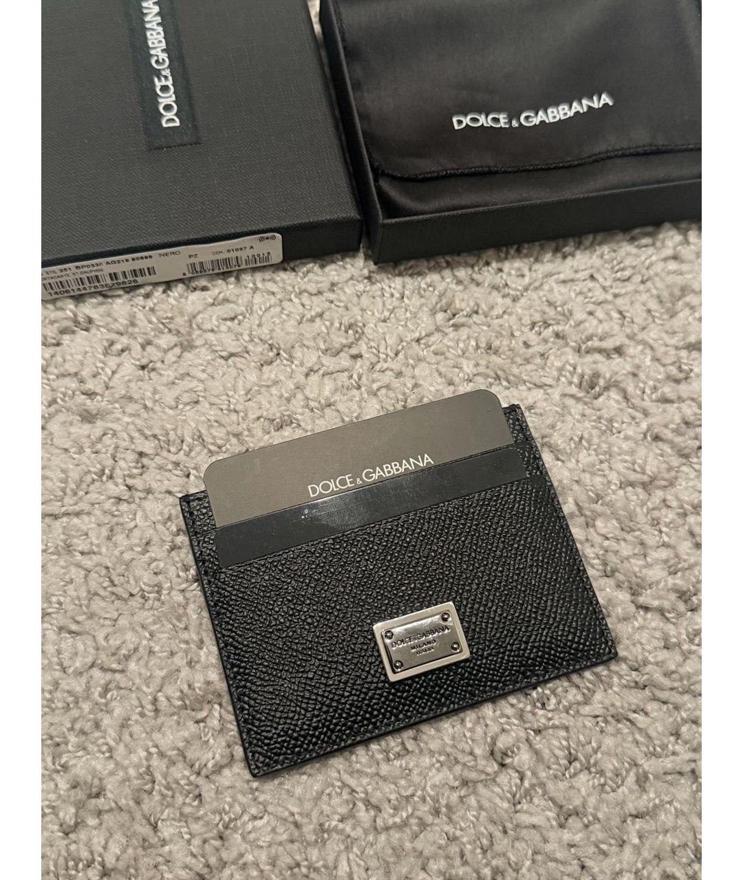 DOLCE&GABBANA Черный кожаный кардхолдер, фото 3