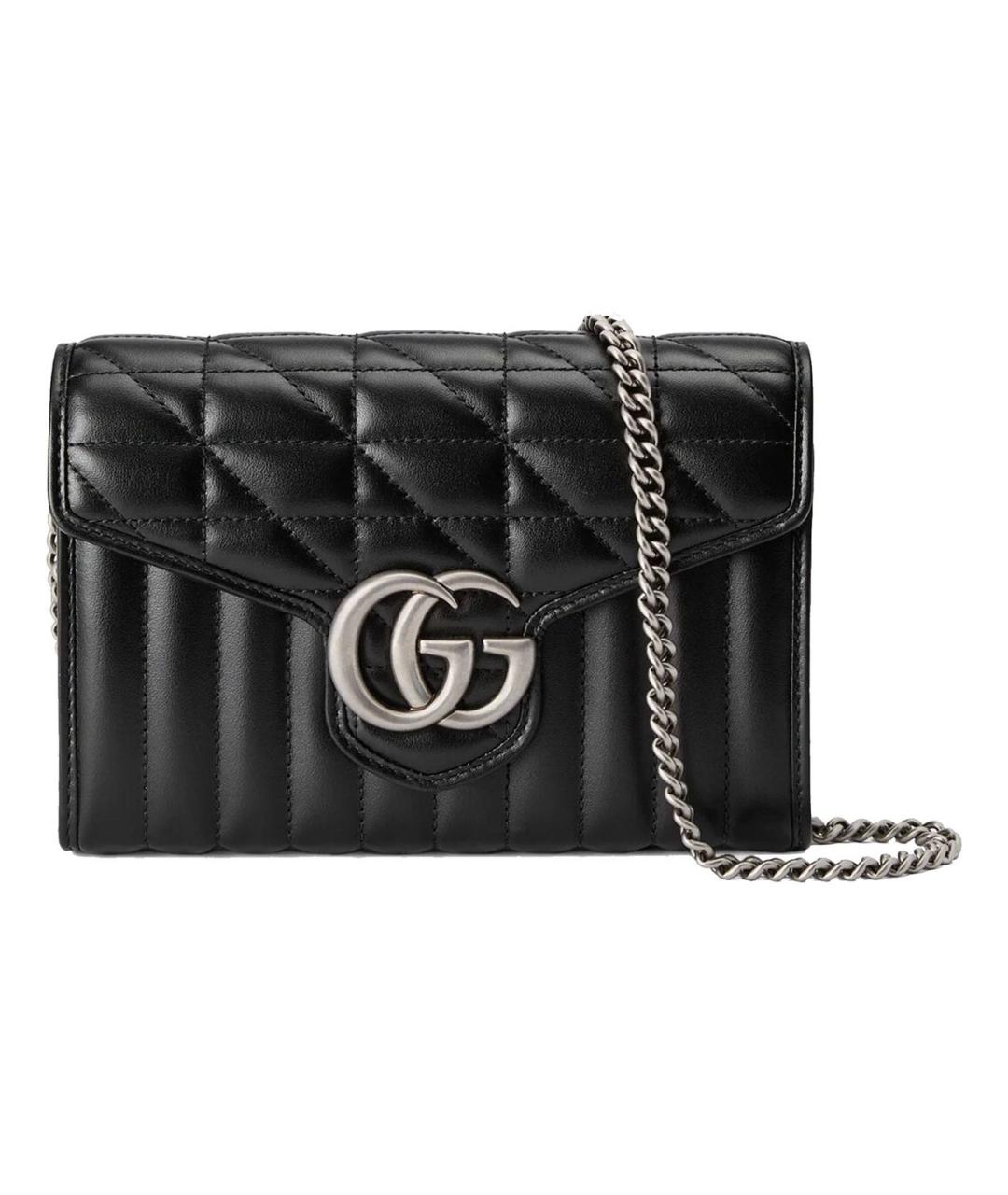 GUCCI Черная кожаная сумка через плечо, фото 1