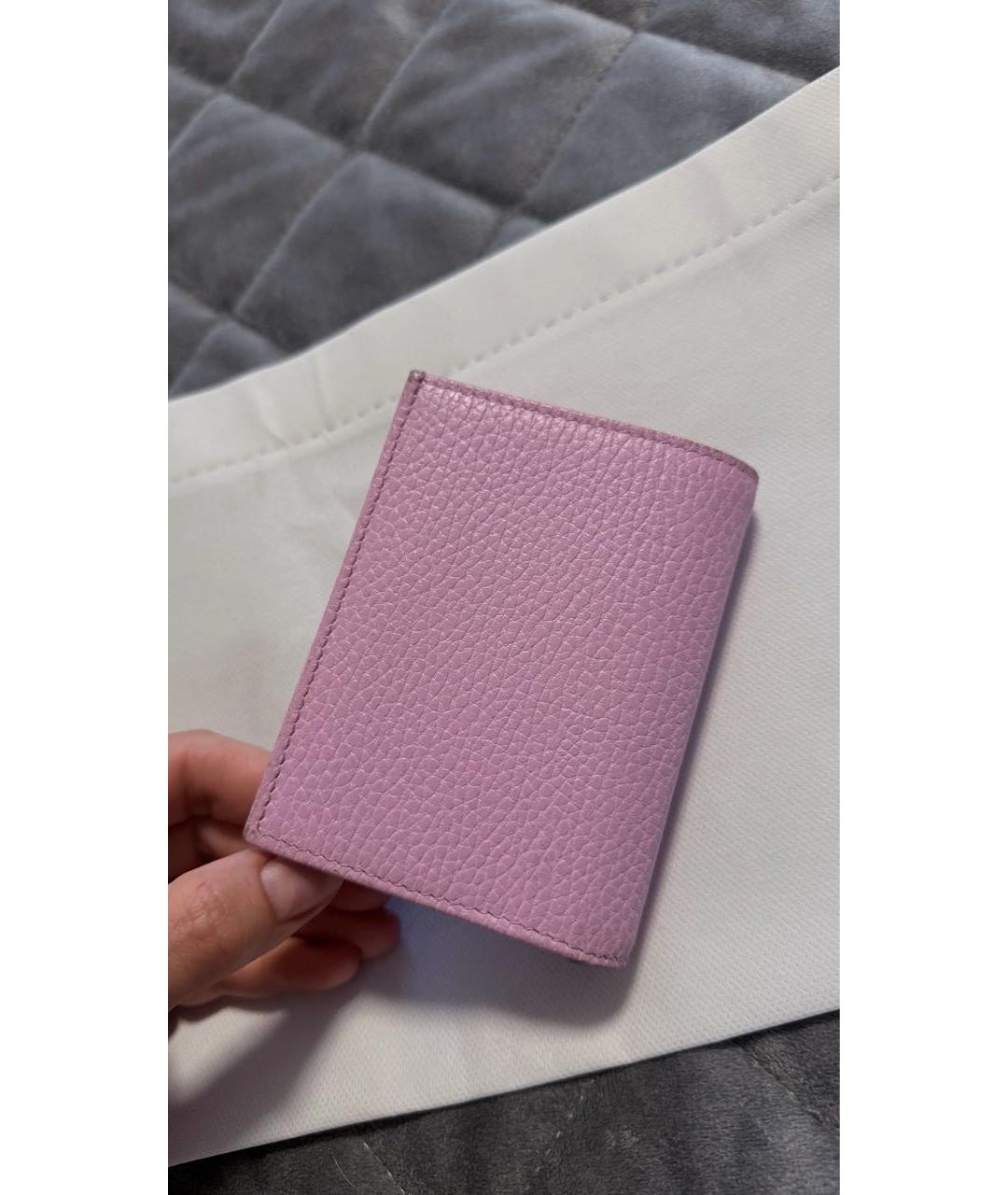 GUCCI Розовый кожаный кошелек, фото 3