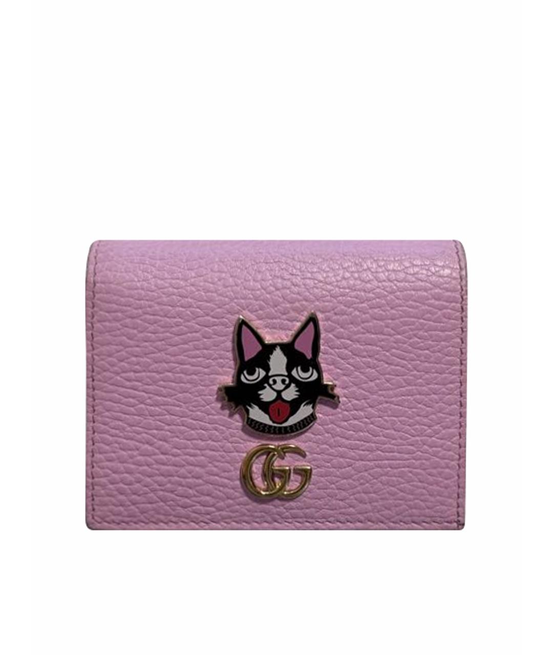 GUCCI Розовый кожаный кошелек, фото 1