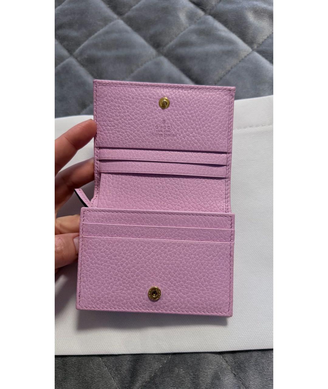 GUCCI Розовый кожаный кошелек, фото 5