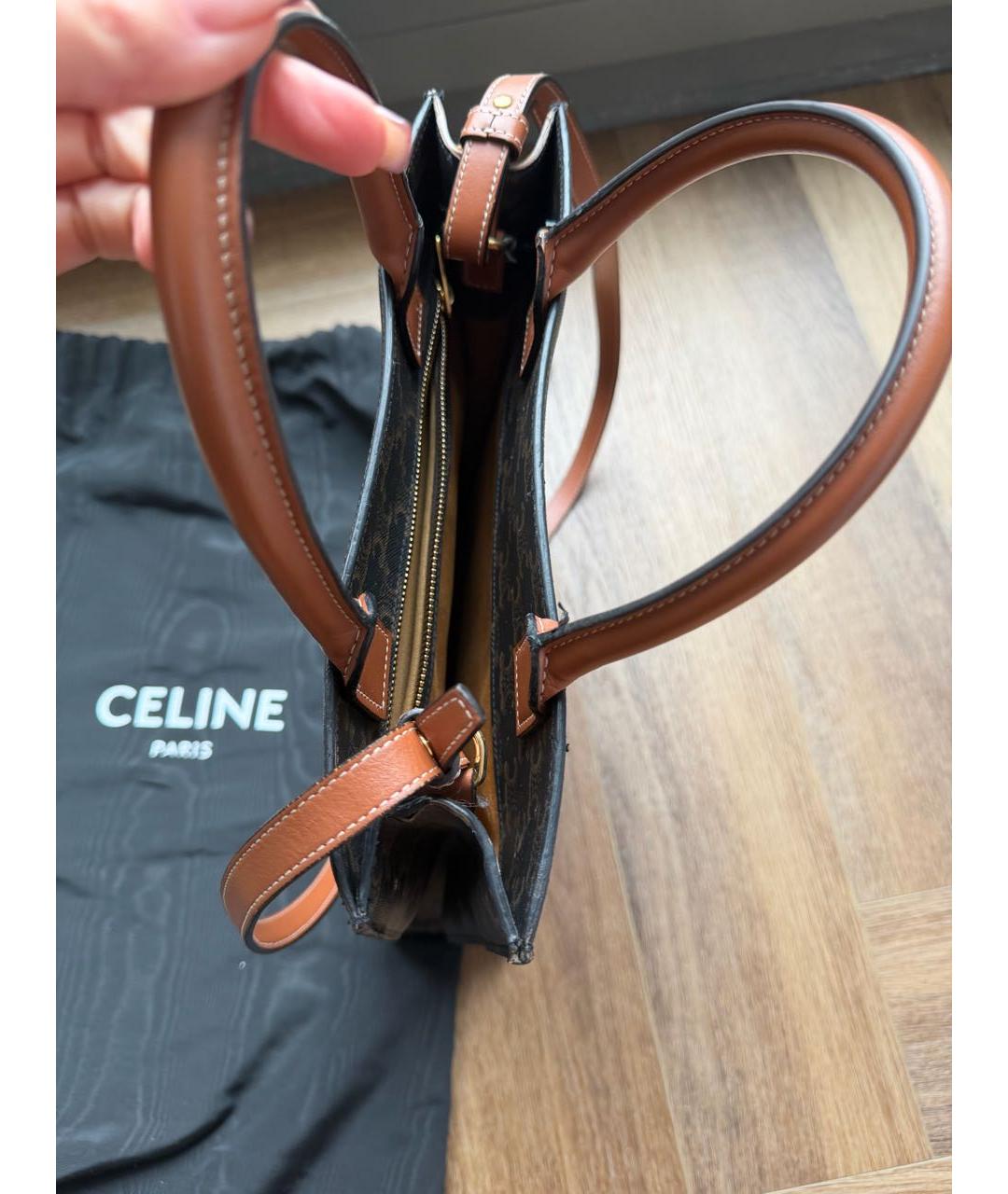 CELINE Коричневая сумка тоут из канвы, фото 5