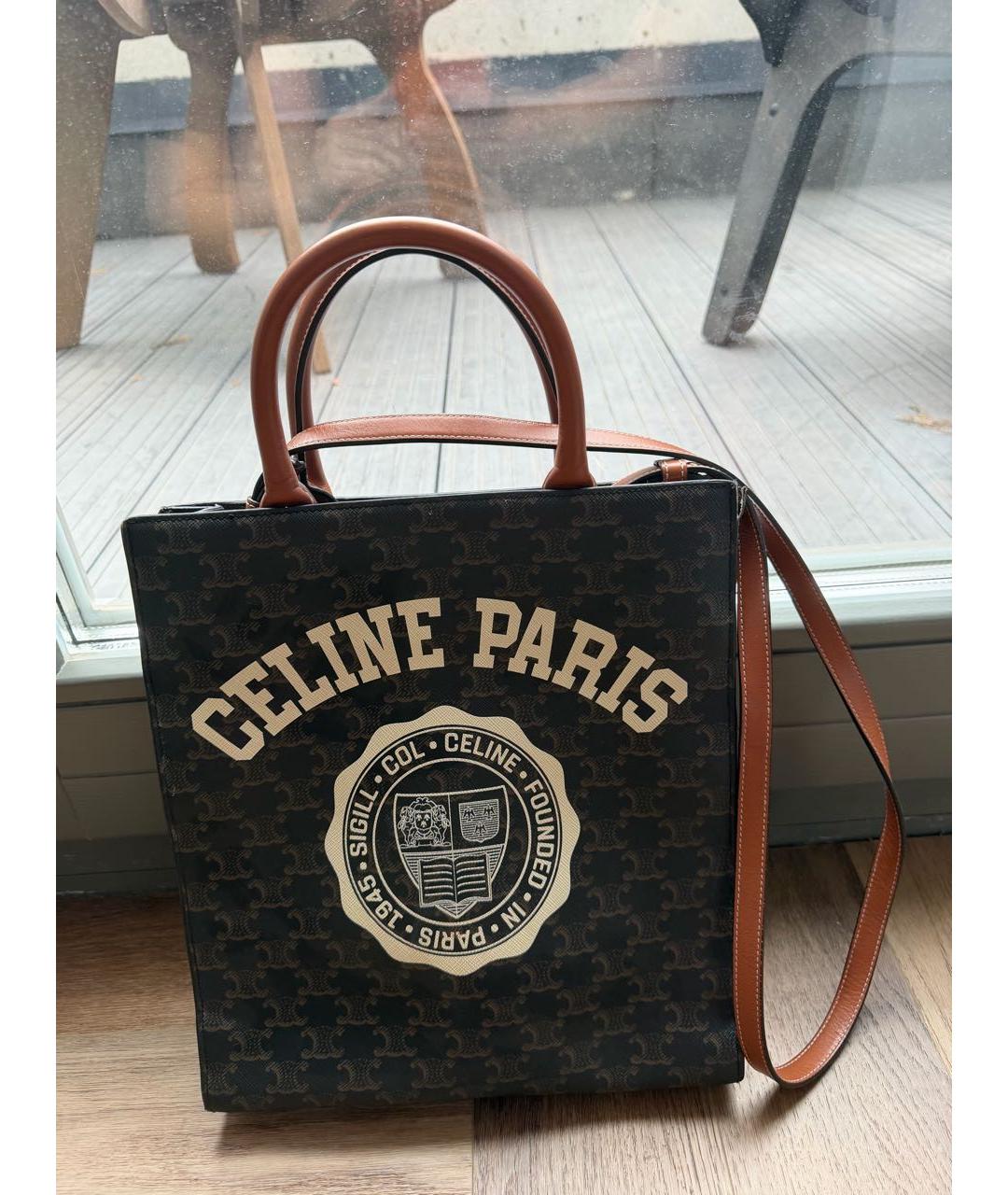 CELINE Коричневая сумка тоут из канвы, фото 7
