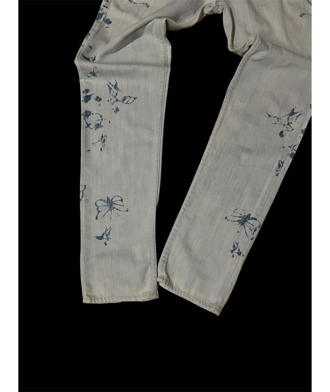 JEAN PAUL GAULTIER Голубые хлопковые прямые джинсы, фото 2