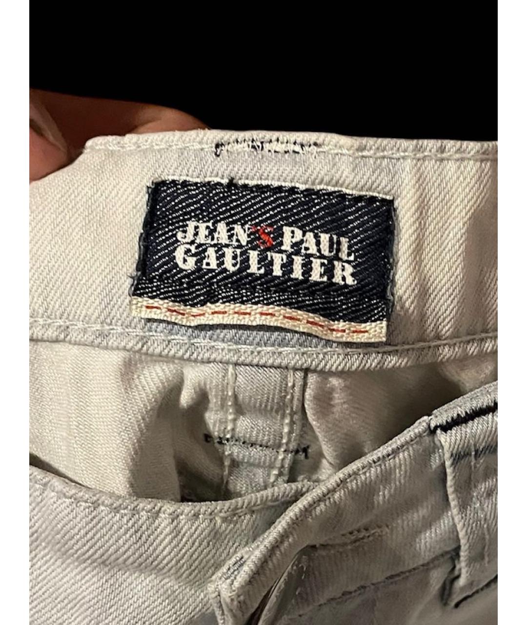 JEAN PAUL GAULTIER Голубые хлопковые прямые джинсы, фото 4