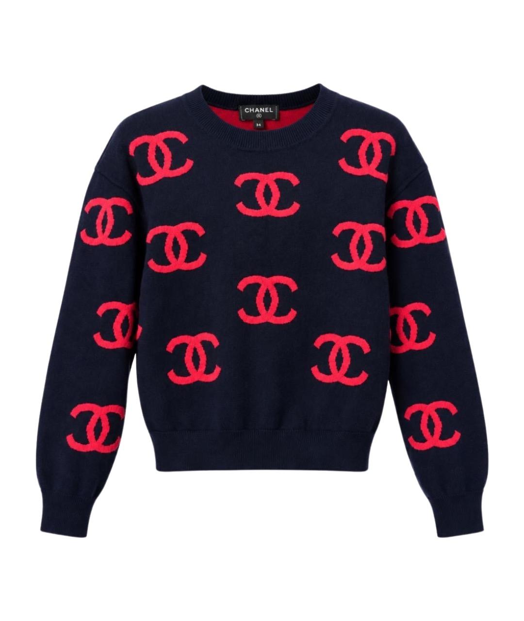 CHANEL Темно-синий кашемировый джемпер / свитер, фото 1