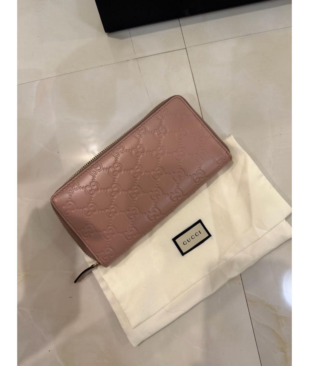 GUCCI Розовый кошелек из кожи аллигатора, фото 2