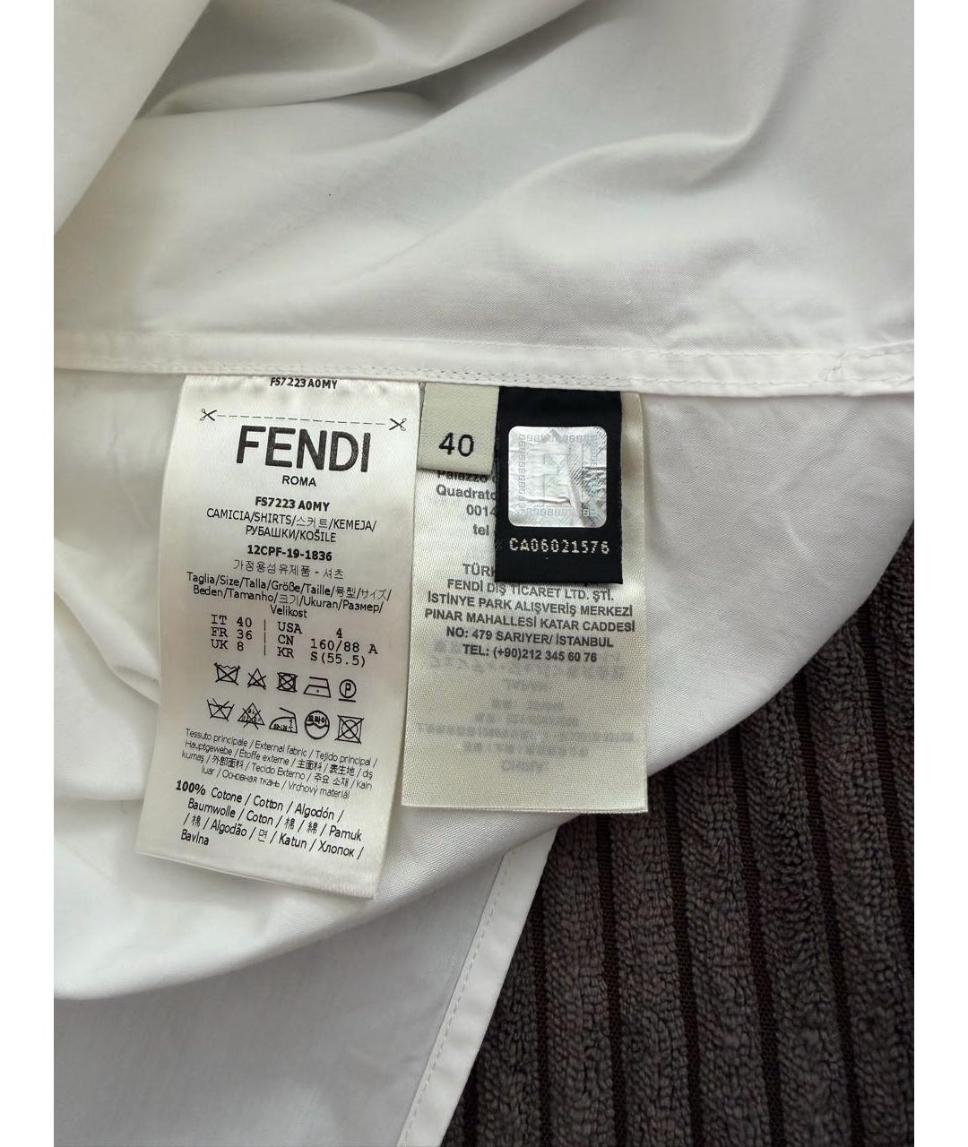 FENDI Бирюзовая хлопковая рубашка, фото 6