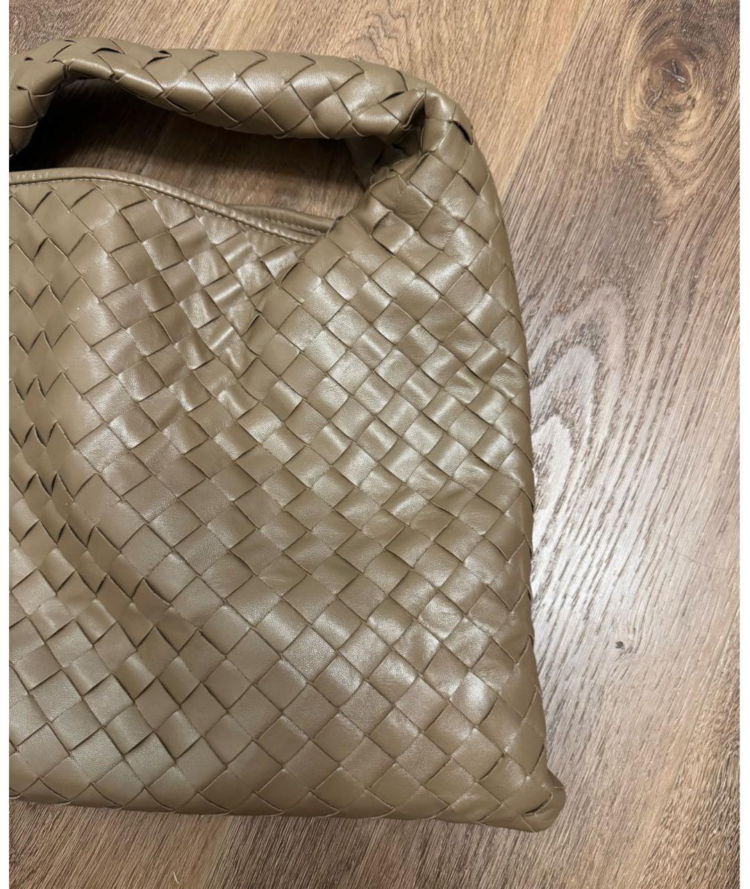 BOTTEGA VENETA Бежевая кожаная сумка тоут, фото 4