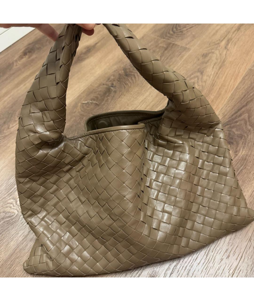 BOTTEGA VENETA Бежевая кожаная сумка тоут, фото 3