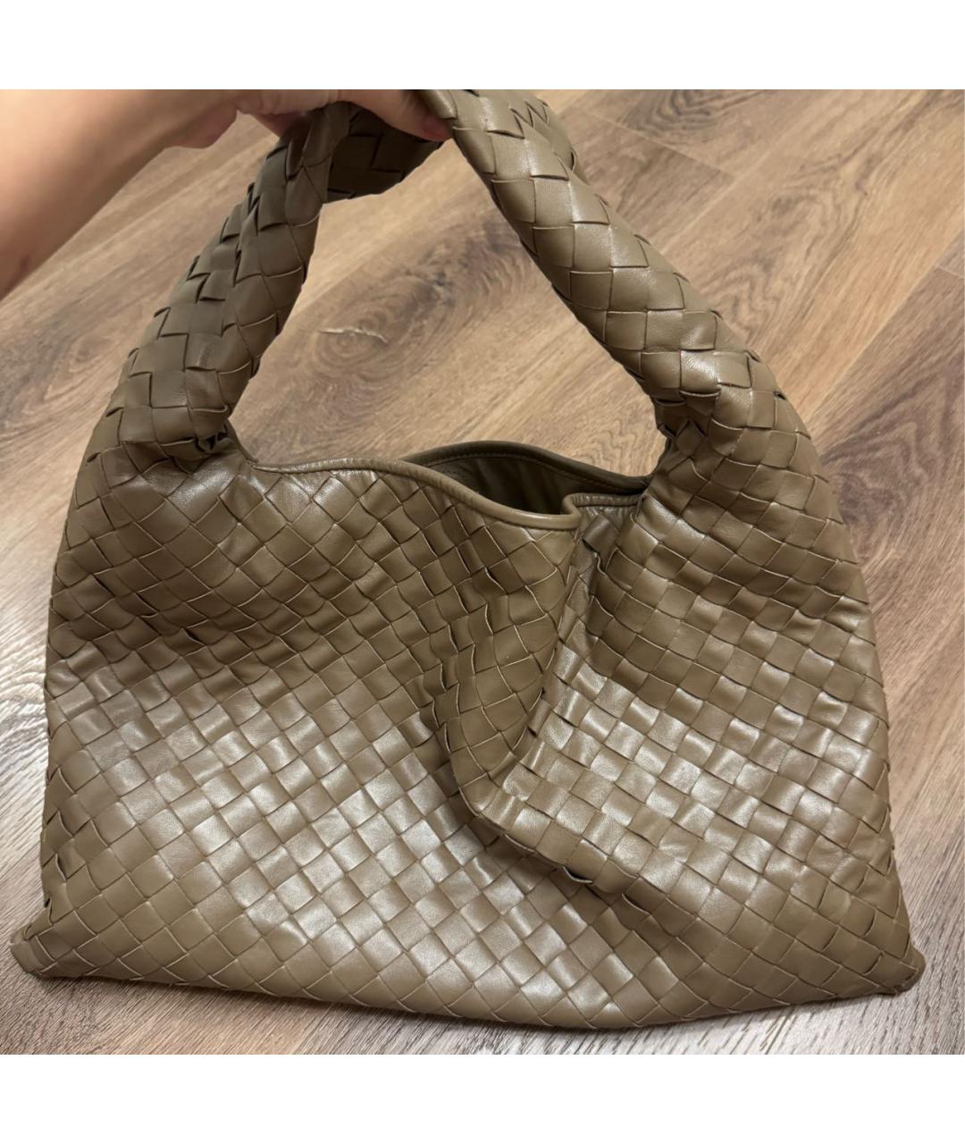 BOTTEGA VENETA Бежевая кожаная сумка тоут, фото 2