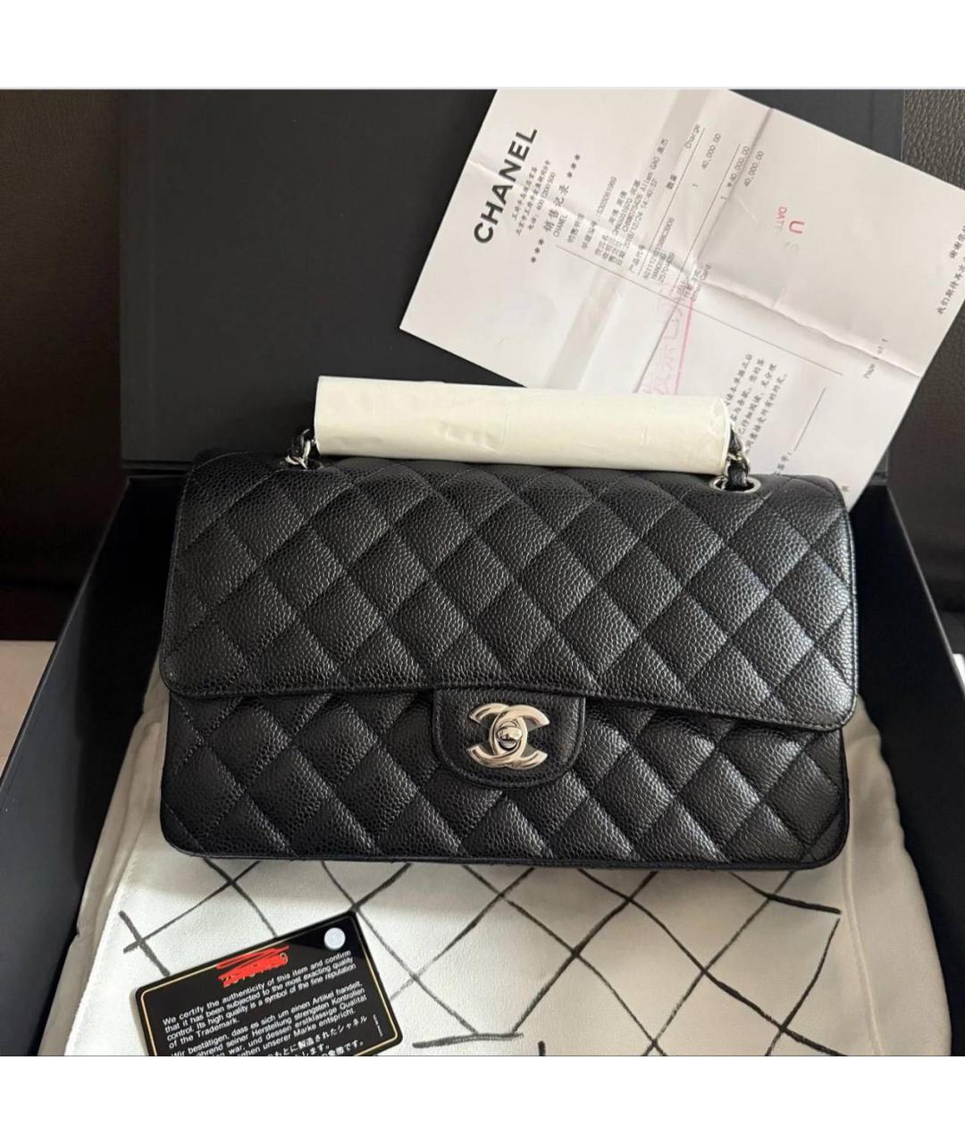 CHANEL Черная кожаная сумка через плечо, фото 3