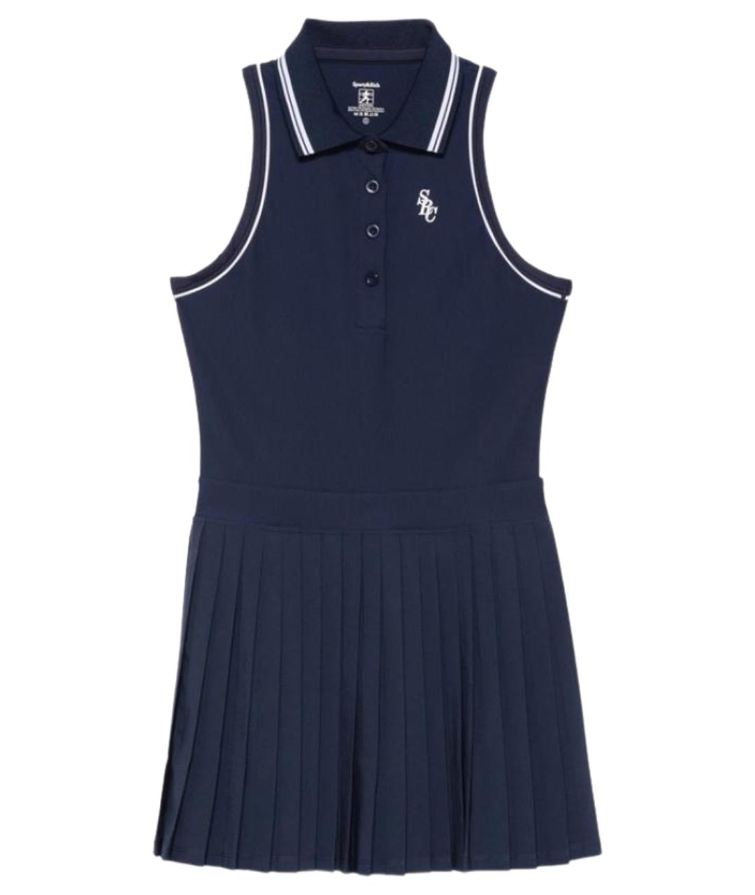 SPORTY AND RICH Синее полиэстеровое платье, фото 1