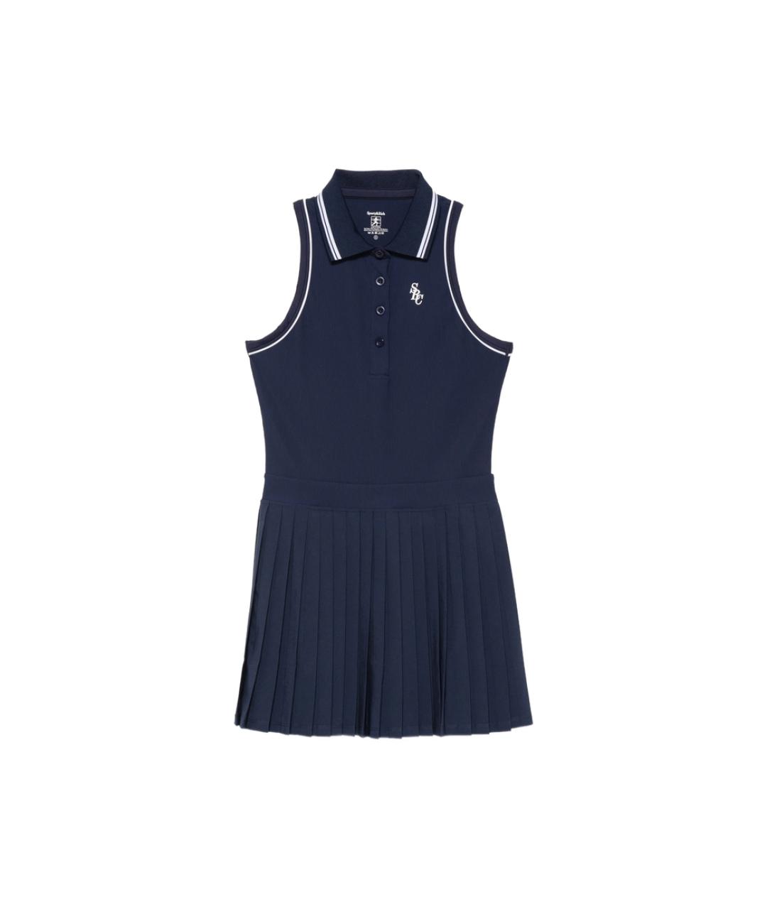 SPORTY AND RICH Синее полиэстеровое платье, фото 6