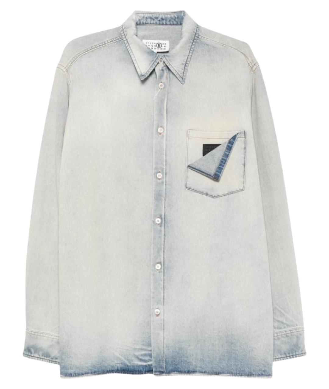 MM6 MAISON MARGIELA Голубая хлопковая кэжуал рубашка, фото 1