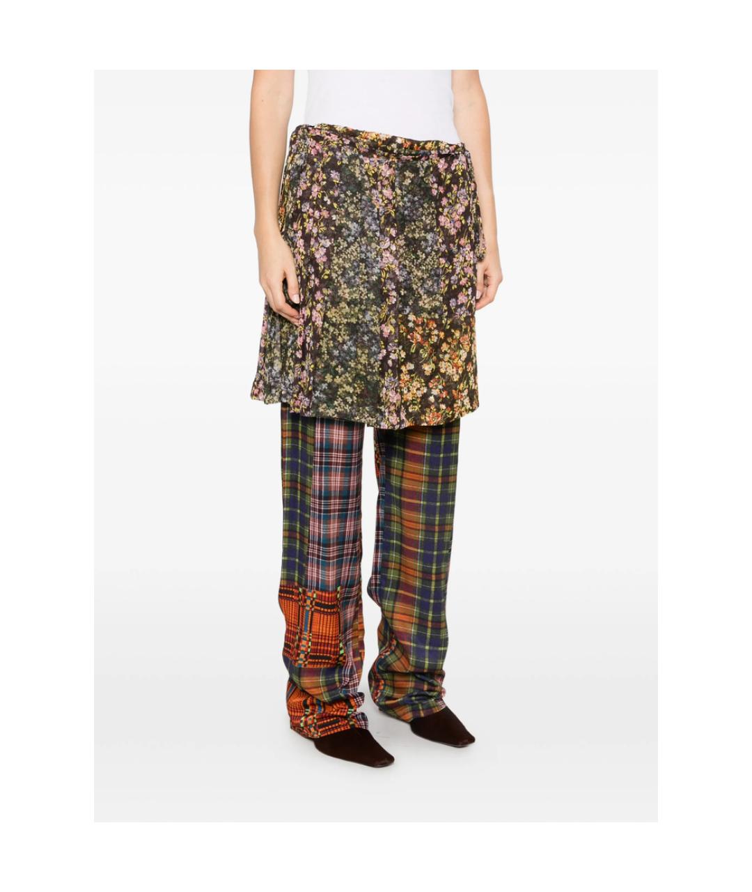 DRIES VAN NOTEN Мульти полиэстеровые прямые брюки, фото 5