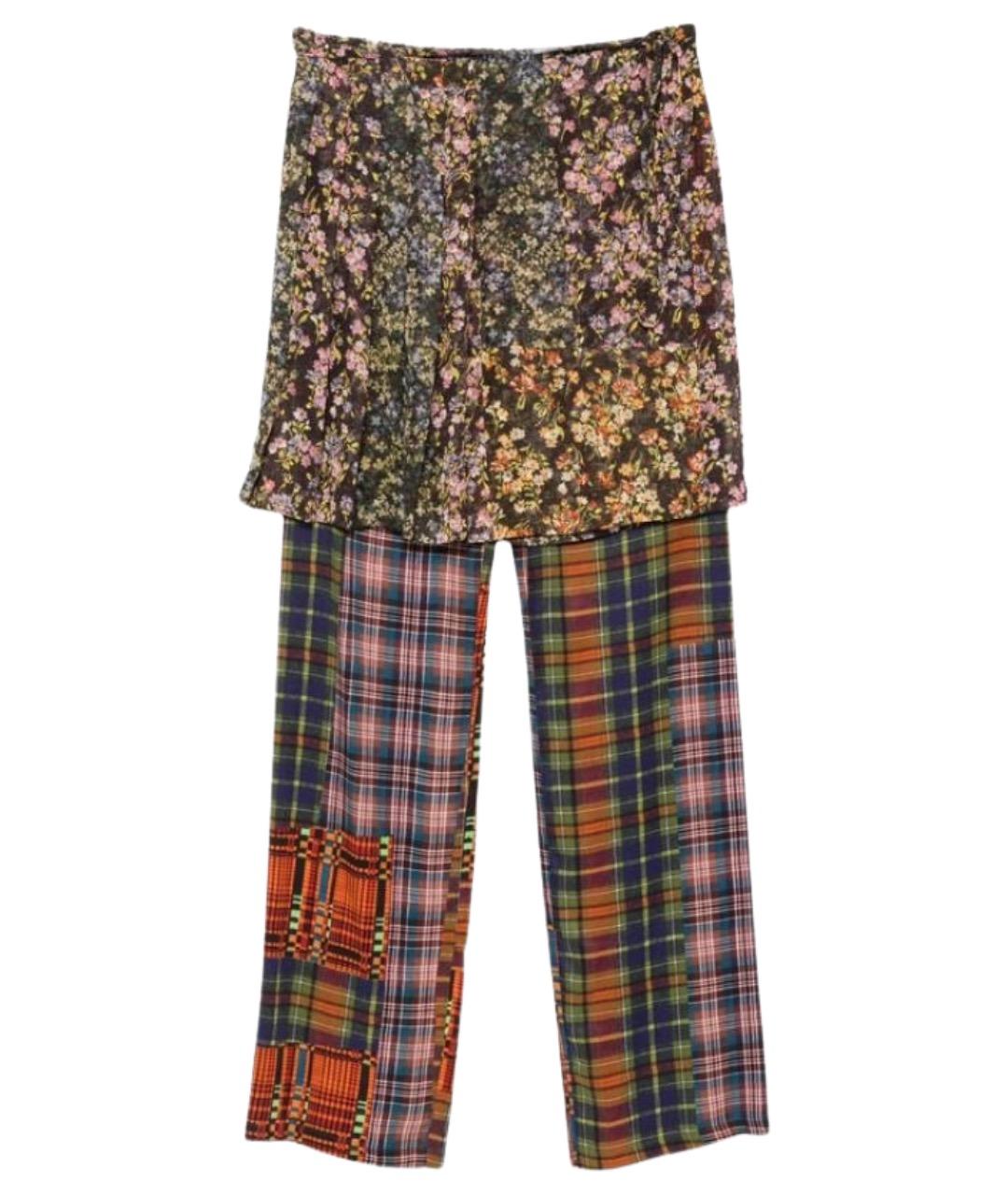 DRIES VAN NOTEN Мульти полиэстеровые прямые брюки, фото 1