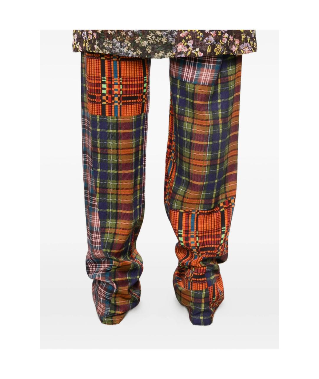 DRIES VAN NOTEN Мульти полиэстеровые прямые брюки, фото 3