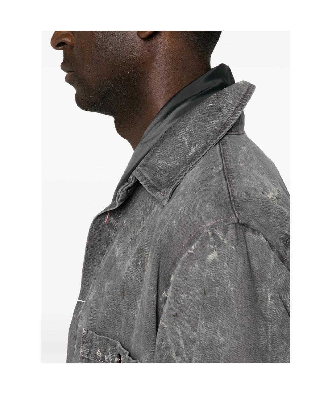 MM6 MAISON MARGIELA Серая хлопковая куртка, фото 3