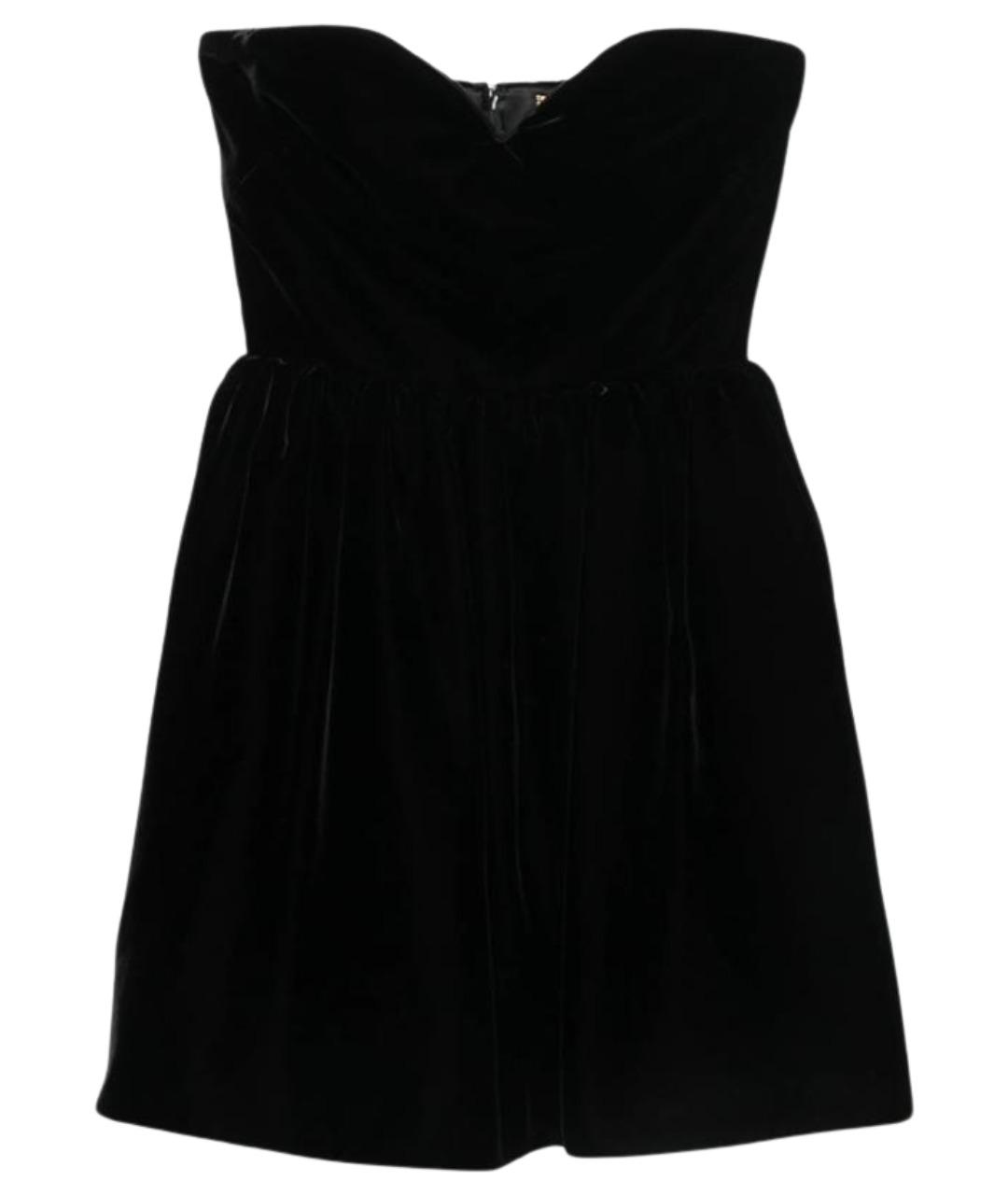 SAINT LAURENT Черное вискозное коктейльное платье, фото 1