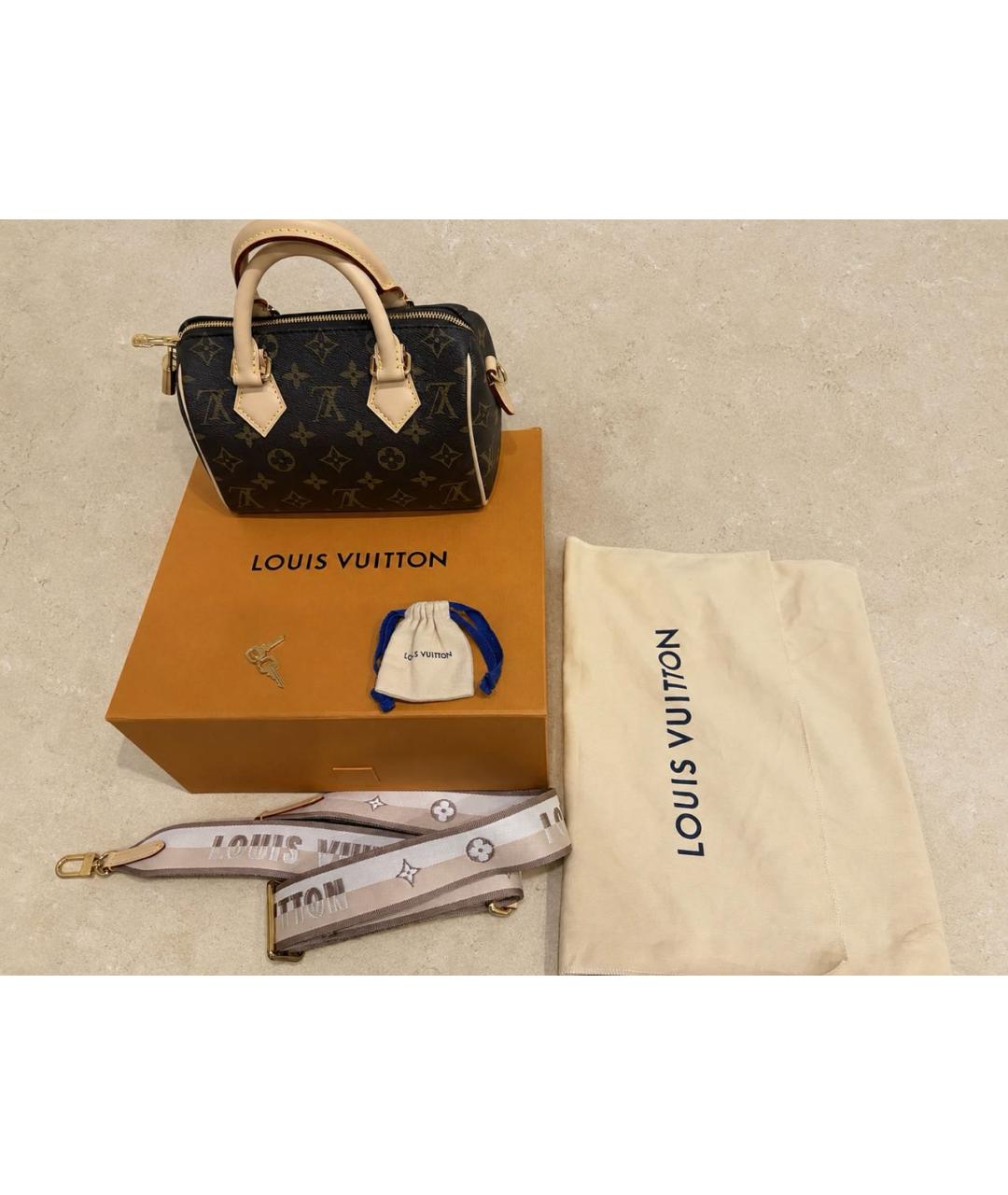 LOUIS VUITTON Коричневая сумка с короткими ручками из канвы, фото 2