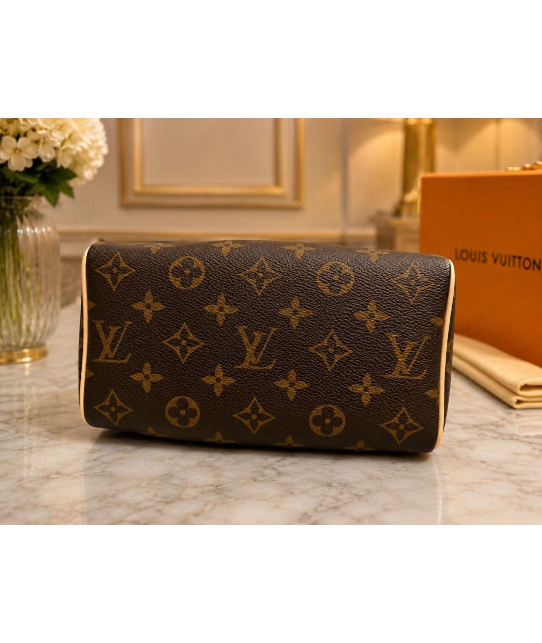 LOUIS VUITTON Коричневая сумка с короткими ручками из канвы, фото 5