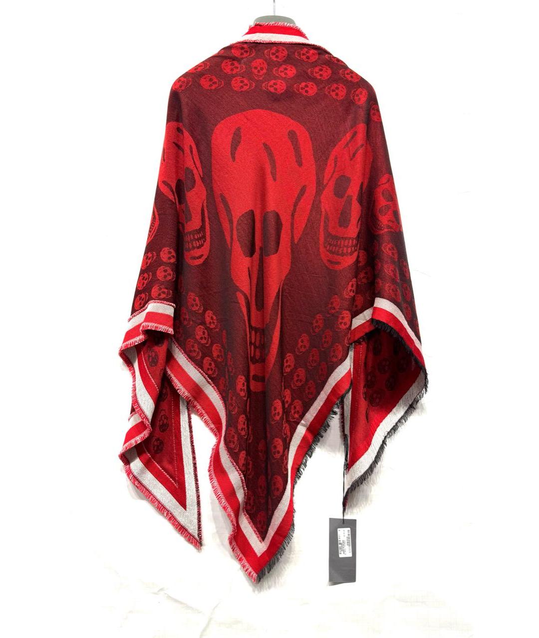 ALEXANDER MCQUEEN Бордовый хлопковый платок, фото 4