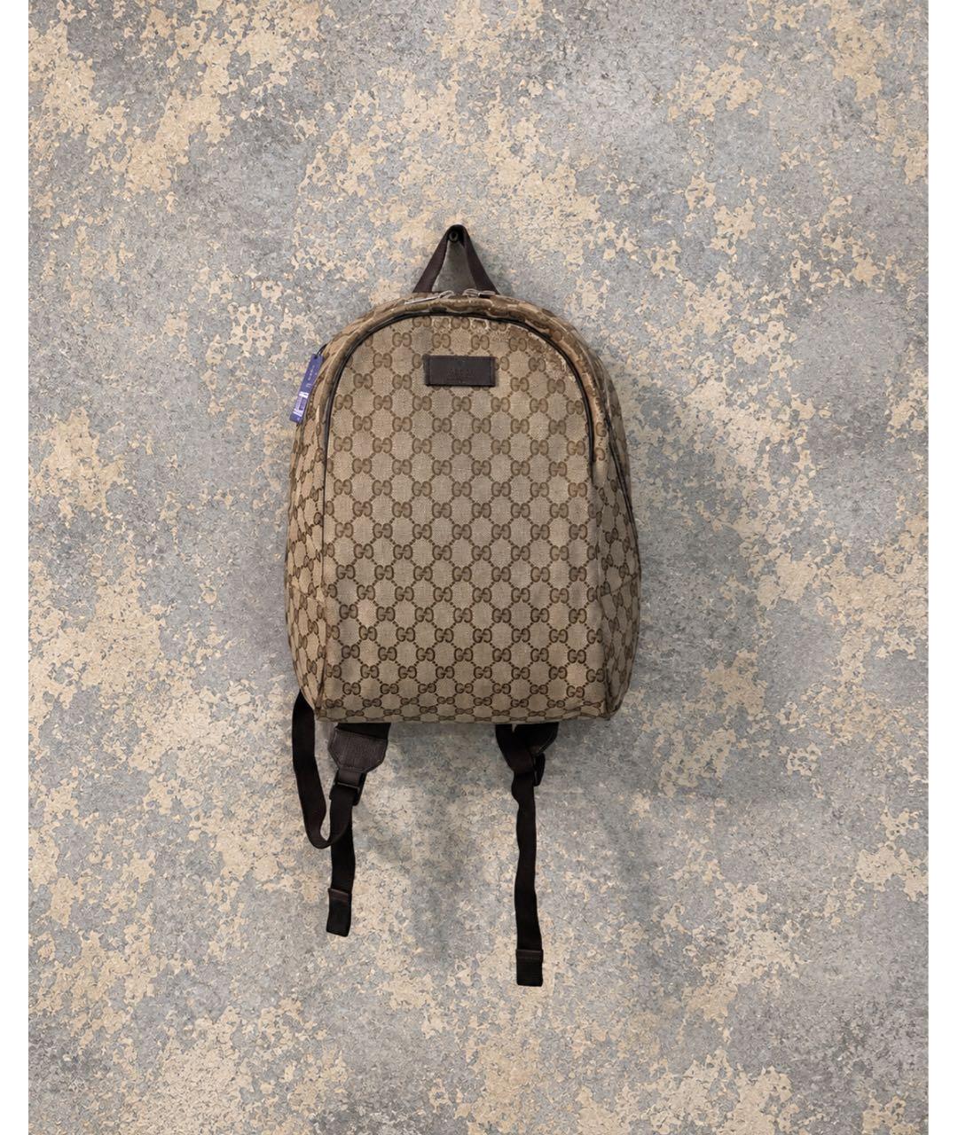 GUCCI Бежевый рюкзак из канвы, фото 5