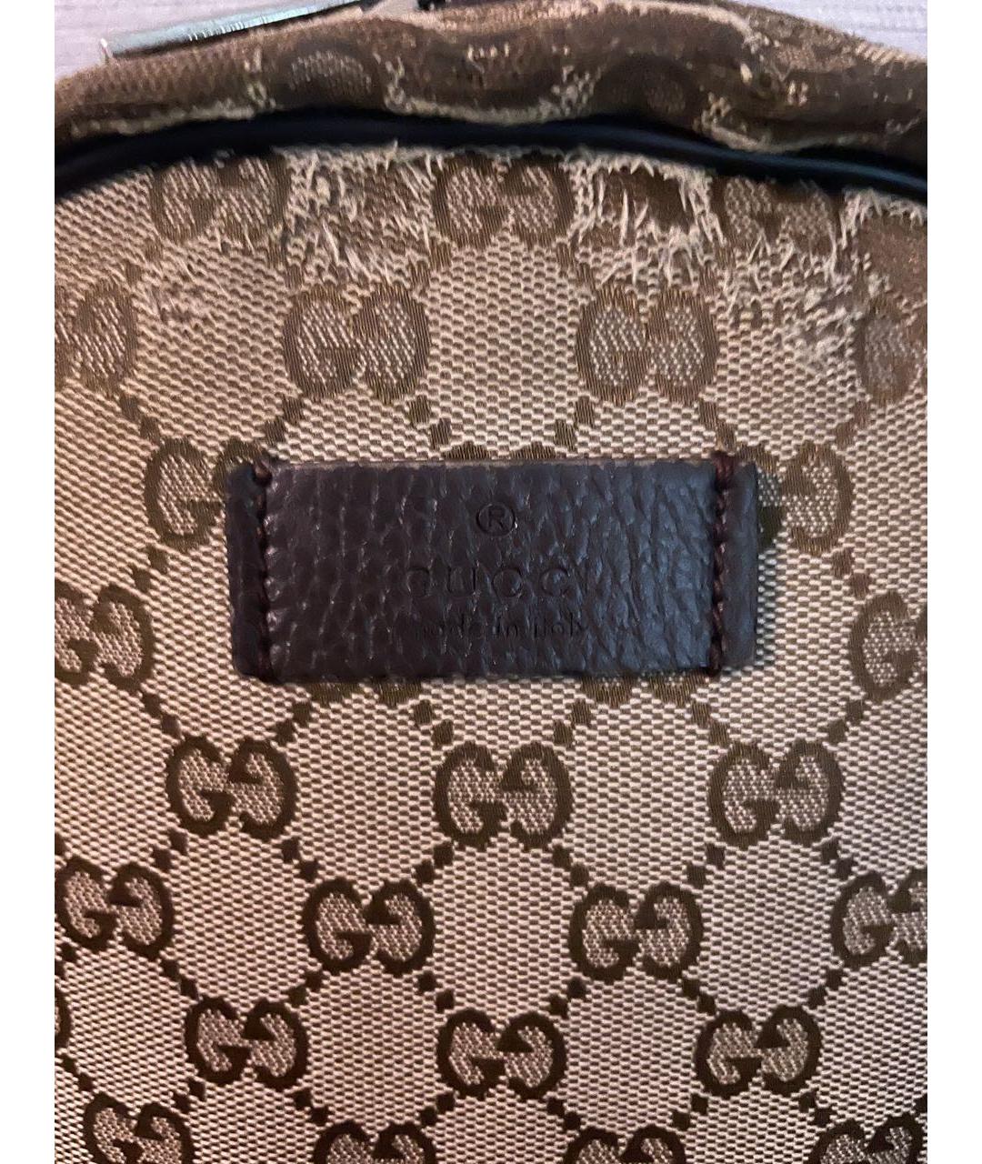 GUCCI Бежевый рюкзак из канвы, фото 2