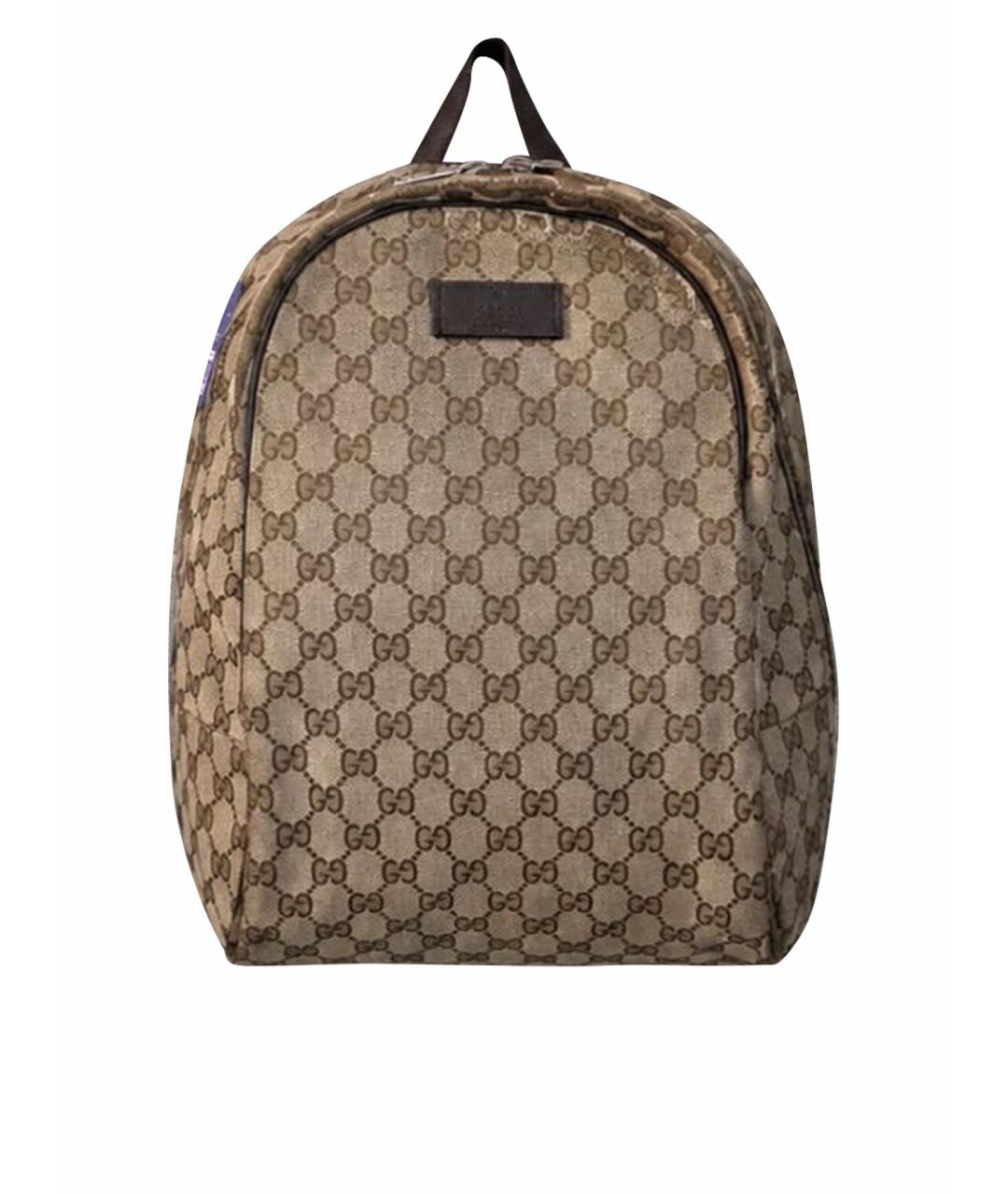 GUCCI Бежевый рюкзак из канвы, фото 1