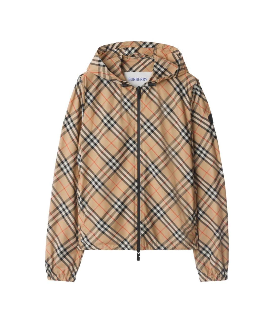 BURBERRY Бежевая полиэстеровая куртка, фото 3