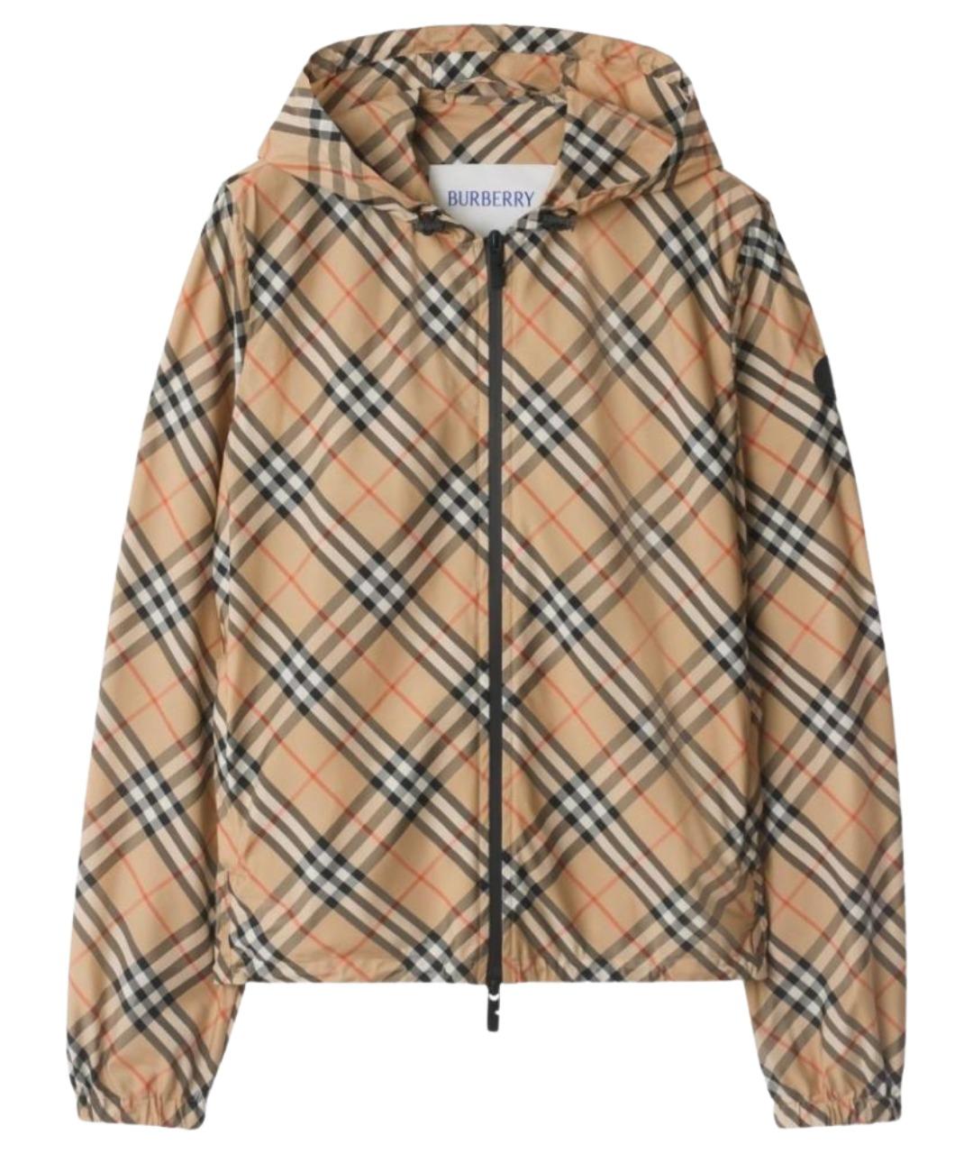 BURBERRY Бежевая полиэстеровая куртка, фото 1