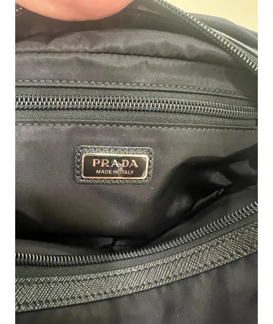 PRADA Черная нейлоновая барсетка, фото 5