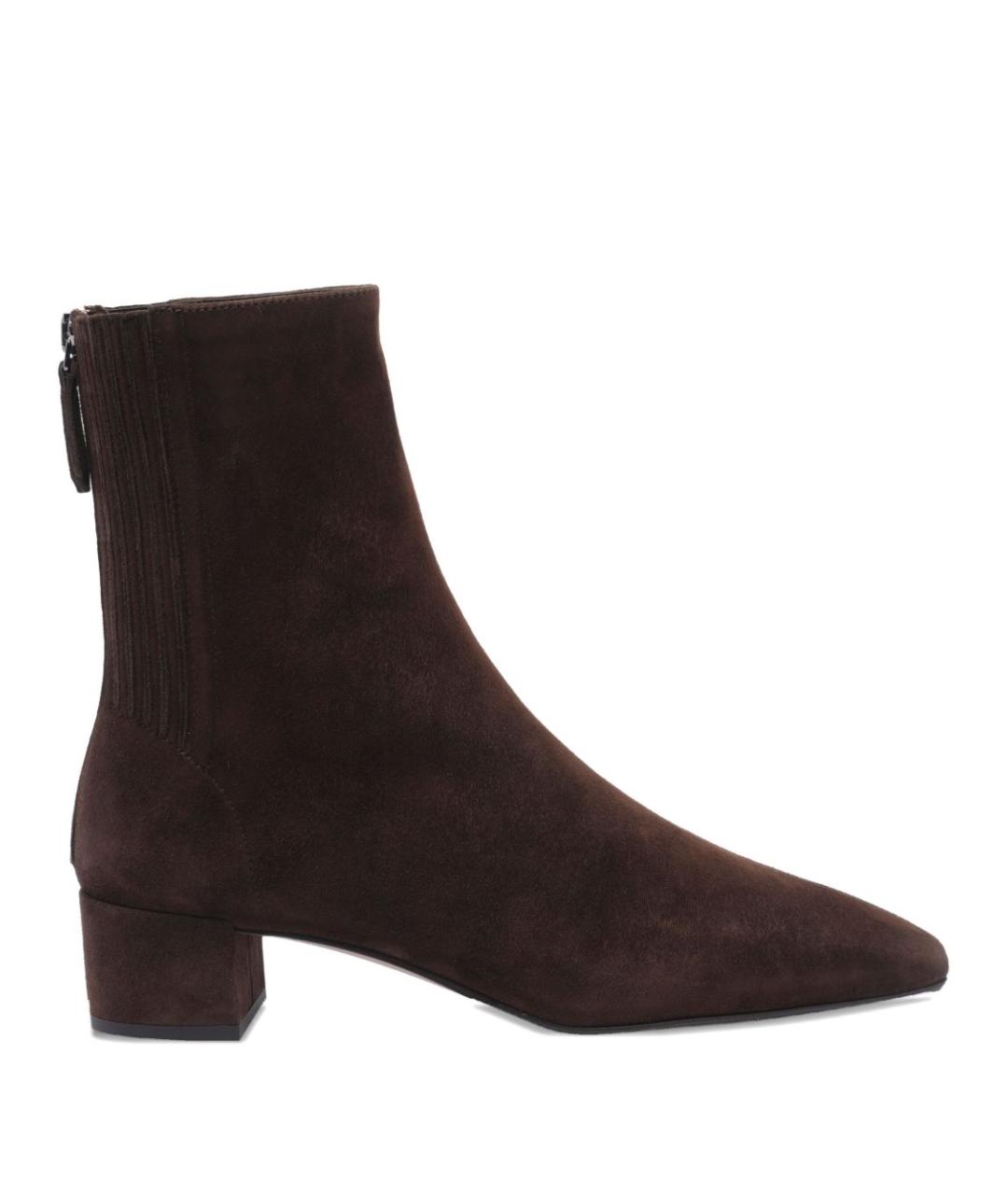 AQUAZZURA Коричневые замшевые ботильоны, фото 1