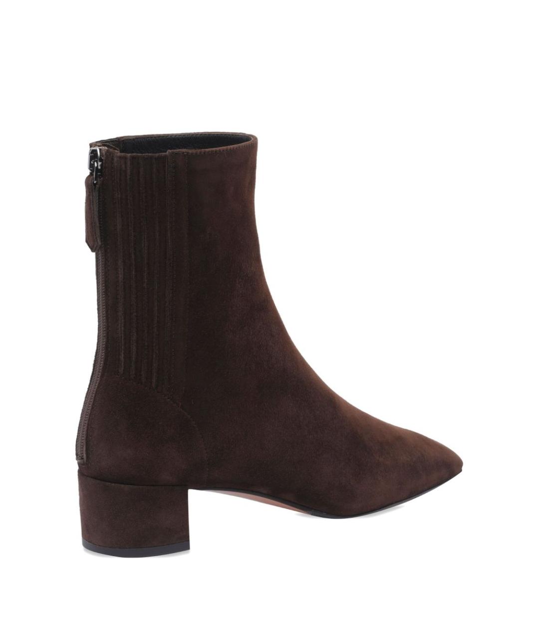 AQUAZZURA Коричневые замшевые ботильоны, фото 3
