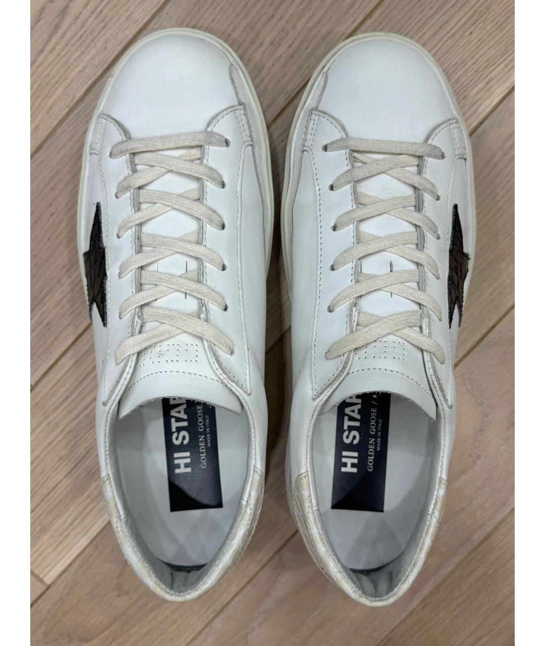 GOLDEN GOOSE Белые кожаные кеды, фото 3