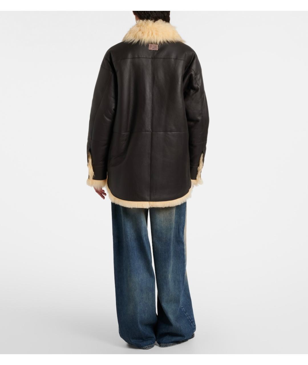 ACNE STUDIOS Коричневая кожаная дубленка, фото 3